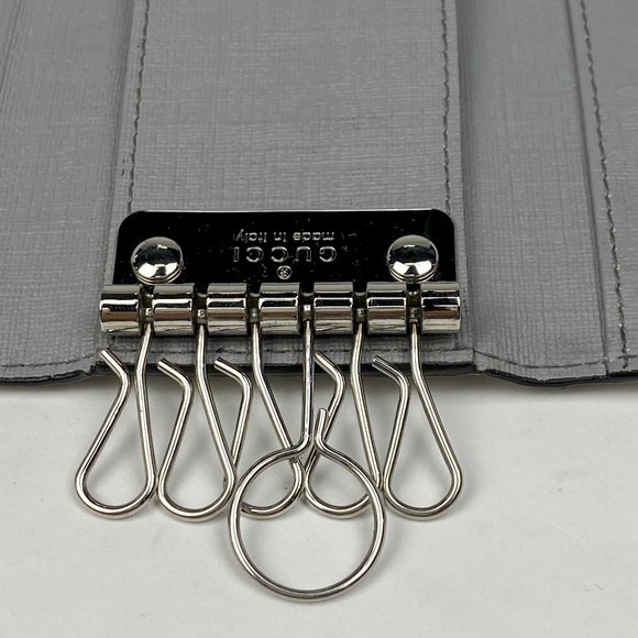 Gucci GG Pattern 6 Row Key Case Leather White - Picture 3 of 5